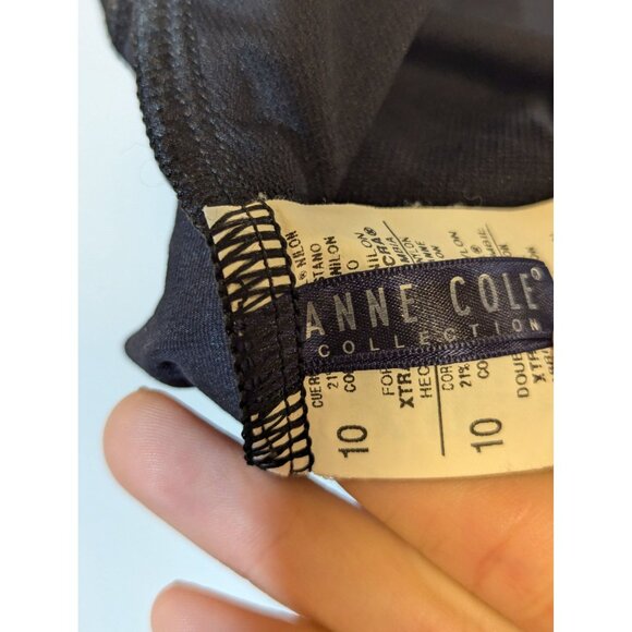 Anne Cole Collection One Piece Swimsuit Black & Mint Size 10 Mesh Front and Back - Picture 5 of 5